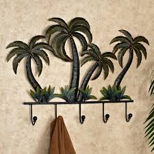 Palm Tree Tropical Metal Wall Hook Rack