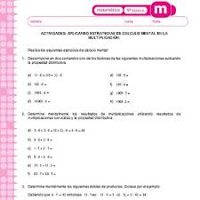 Colección de sencillos problemas matemáticos para resolver mentalmente. Calculo Mental Curriculum Nacional Mineduc Chile