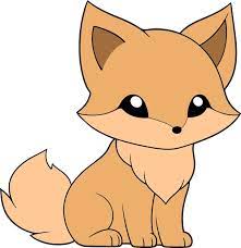cute fox cartoon fox clipart vector