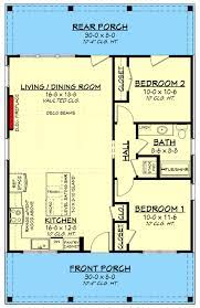 2 Bed Farmhouse Cottage House Plan With
