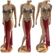 Amazon.com: Star Wars Princess Leia Slave Diamond Samba and Skirt Rave Bra  Costume : Handmade Products