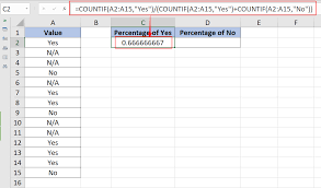 how to calculate the percene of yes