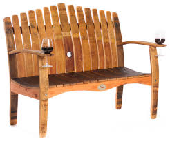 wine barrel love seat bench craftsman