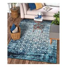 modern distressed area rug