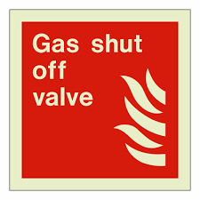 Gas Shut Off Valve Sign Rigid