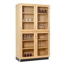 Split Level Storage Cabinet With Glass