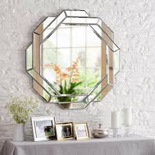 Large Glam Geometric Wall Mirror Round