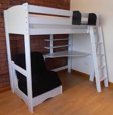 They get to do their homework and then climb right into bed. Simple White Painted Oak Wood Loft Bed With Corner Desk Underneath As Well As Bunk Bed With Sof Loft Bed With Couch Cabin Beds For Teenagers Bunk Bed With Desk