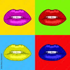 foto hot woman lips pop art background