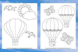 hot air balloon coloring pages life