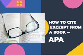 how to cite excerpt from a book apa