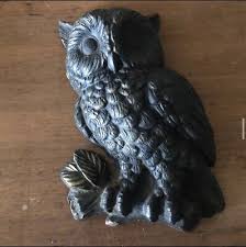 Vintage Owl Crafted From Coal Wall