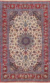 silk isfahan persian area rug 4x6