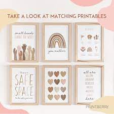 Hearts Boho Prints Nursery Printable