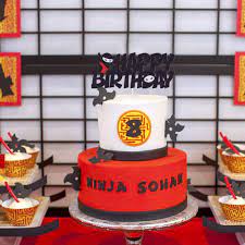 Buy Ninja Cake Topper Happy Birthday Cake Decoration Nijia Theme Boys Bday  Party Supplies Online in Lebanon. B08CV6JQW1
