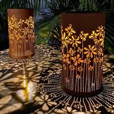 Outdoor Solar Table Lamp 2pack Metal