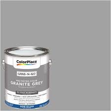 Colorplace Grab N Go Interior Paint Granite Grey Semi Gloss Finish 1 Gallon
