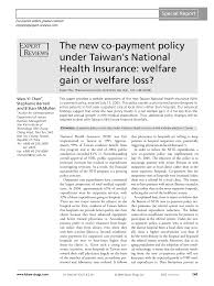 Pdf The New Co Payment Policy Under Taiwans National