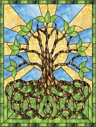 Celtic Roots Tree Of Life Stained Glass