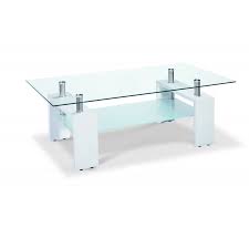 telford clear glass coffee table white
