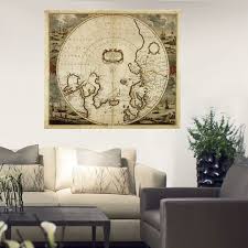 Us 9 4 6 Off Brown Arctic Old Map Nautical Chart Cool Gifts For Adventurer Hd Print Picture Canvas Painting Room Decor Wall Art Unframed In Painting