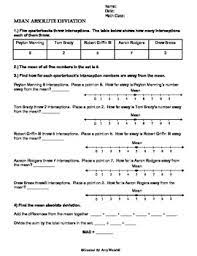 This worksheet is easily accessible and can be incorporated use this worksheet for your own personal use completely free. Mean Absolute Deviation Worksheet W Answer Key Grade 6 Math Statistics