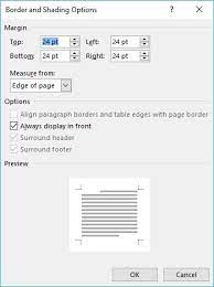 non printing page borders microsoft word