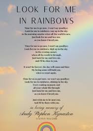 rainbows funeral poem memorial gift