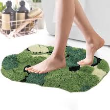 cute green moss bathroom rugs room