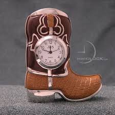 Cowboy Boot Miniature Clock Clock