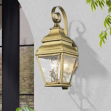 Livex Lighting Exeter Outdoor Wall Lantern Antique Brass 2 Light 2602 01