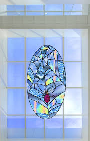 Faux Stained Glass Spider Web Window