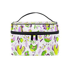 Amazon Com Colorful Garden Rooster Theme Travel Makeup