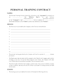 personal trainer contract template