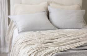 Kent Linen Bedspread White Natural