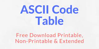 ascii code table printable non