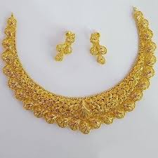 22k yellow gold necklace set indian