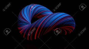 Coloured Curved Figure Torus. Three-dimensional Animation Of.. Stock Photo,  Picture And Royalty Free Image. Image 112737574.