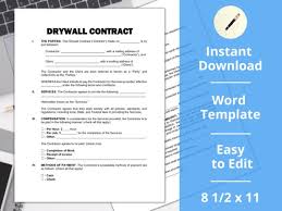 Drywall Agreement Contract Template