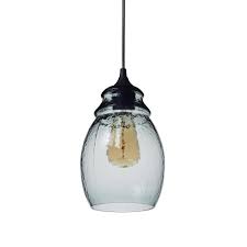 Casamotion 11 In H 1 Light Black Hammered Glass Pendant With Blue Glass Shade 9428230009 The Home Depot