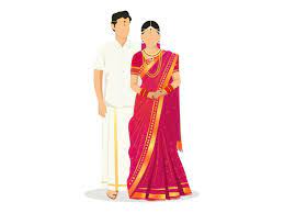 south indian wedding vector art icons