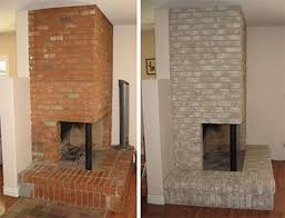 painting red brick fireplace white
