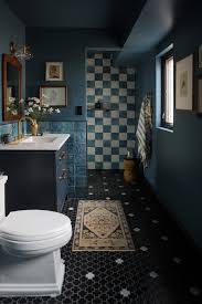 loft house blue tiled bathroom reveal
