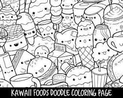Kleurplaat kawaii poppetjes bff bff tekening makkelijk : Cute Food Kleurplaten
