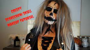 creepy scarecrow skull halloween makeup