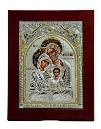 The Holy Family Icon Handmade Silver