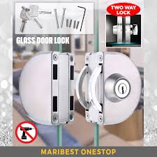 Glass Door Lock With Key Tempered Glass