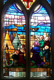 Colonial Themes In Stained Glass