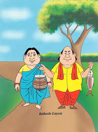 Gopal bhar | Funny paintings, Cartoon art, 2d character animation