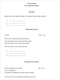 Blank Resume Templates For Microsoft Word Top Fill Blank Resume